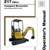 Mustang Compact Excavator Z17 Gen2 S.N 00701 and Up Operators Manual 50940306B 07 1