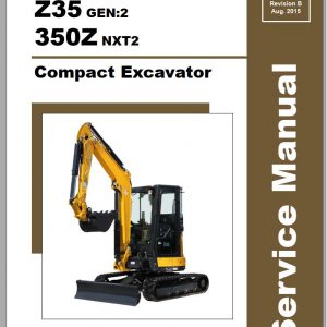 Mustang Compact Excavator Z35 Gen2 350Z NXT2 SN 00701 Up Service Manual 50940137B 08 1