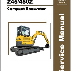 Mustang Compact Excavator Z45 450Z Service Manual 50940111A 10 1