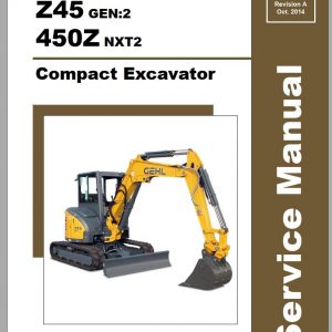 Mustang Compact Excavator Z45 Gen2 450Z NXT2 SN 00701 Up Service Manual 50940272A 10 1