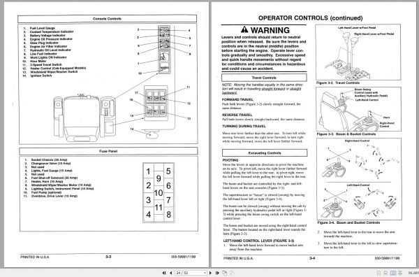 Mustang Crawler Excavator 2702RD 2902RD 3402RD 3602RD Operators Manual 000 59991A 2