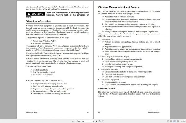 Mustang Skid Steer Loader 1050R 1050R EU X Series Operators Manual 50950262G 05 2