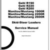 Mustang Skid Steer Loader 1900R 2200R 2600R Service Manual 50950134D 08 1