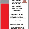Mustang Skid Steer Loader 2066 2076 2086 Service Manual 917098 01 1