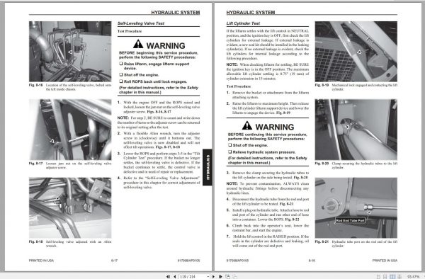 Mustang Skid Steer Loader 2066 2076 2086 Service Manual 917098 01 2