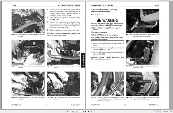 Mustang Skid Steer Loader 2109 SN 802901 Up Service Manual 917229 05 2