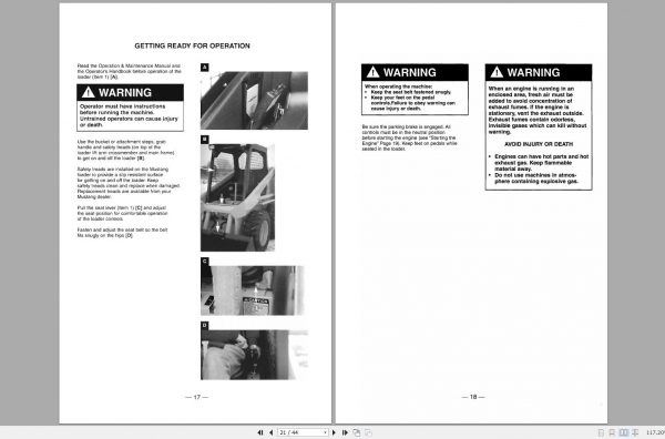 Mustang Skid Steer Loader 900 Series 920E Operators Manual 000 13956A 2