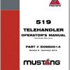 Mustang Telehandler 519 SN 40301 and Up Operators Manual 50960014B 12 1