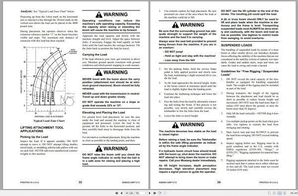 Mustang Telehandler 519 SN 40301 and Up Operators Manual 50960014B 12 2