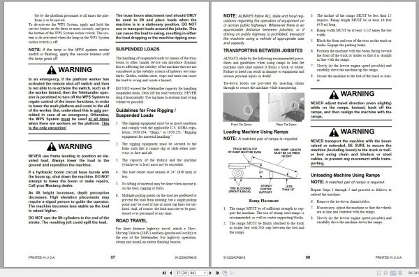 Mustang Telehandler 634 SN 71102 71300 Operators Manual 913229C 06 2
