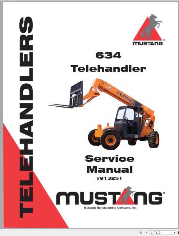 Mustang Telehandler 634 Service Manual 913251 1