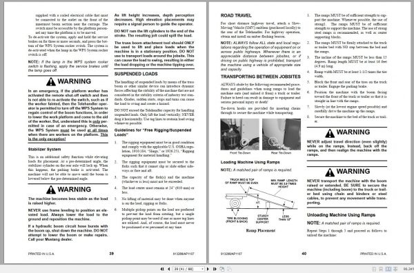 Mustang Telehandler 642 842 844 Operators Manual 913288A 11 2