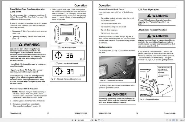 Mustang Track Loader 1750RT 2100RT Operators Manual 50940023E 03 2