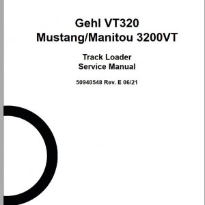 Mustang Track Loader 3200VT Service Manual 50940548E 06 1