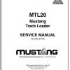 Mustang Track Loader MTL20 Service Manual 917101 1