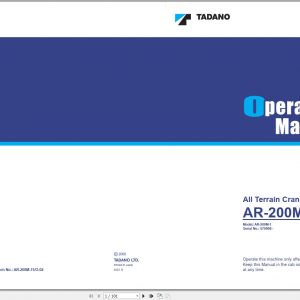 Tadano All Terrain Crane AR 200M 1 570008 Operation Manual 2000 EN 1 1