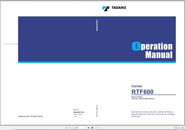 Tadano All Terrain Crane AR 5500M 1 WFN7RTKN5Y4080517 Operatio 1