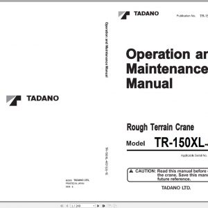 Tadano Hydraulic Rough Terrain Crane TR 150XL 4 FD0806 Operation Manual 200 1