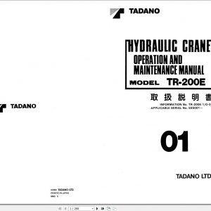 Tadano Hydraulic Rough Terrain Crane TR 200E 1 555001 Operation Manual 20 1