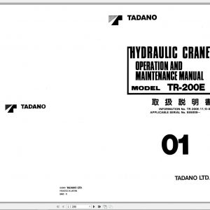 Tadano Hydraulic Rough Terrain Crane TR 200E 1 555009 Operation Manual 20 1