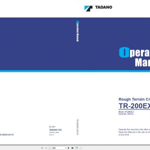 Tadano Hydraulic Rough Terrain Crane TR 200EX 2 555116 Operation Manual 1 1