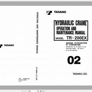 Tadano Hydraulic Rough Terrain Crane TR 200EX 2 555116 Operation Manual 1