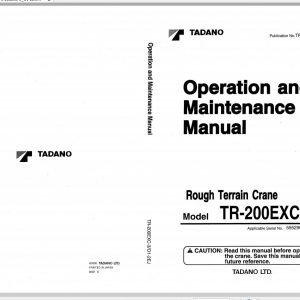 Tadano Hydraulic Rough Terrain Crane TR 200EXC 3 555290 Operation Manua 1