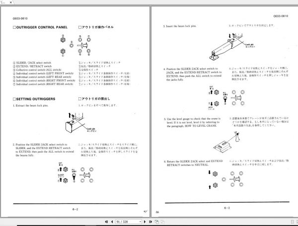 Tadano Hydraulic Rough Terrain Crane TR 250E 1 530101 Operation Manual