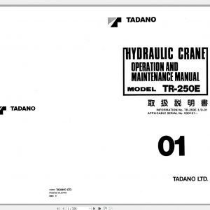 Tadano Hydraulic Rough Terrain Crane TR 250E 1 530101 Operation Manual 20 1