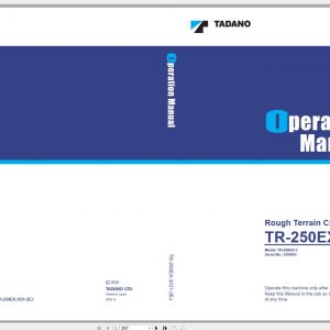Tadano Hydraulic Rough Terrain Crane TR 250EX 3 530492 Operation Manual 1
