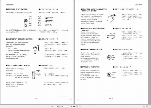 Tadano Hydraulic Rough Terrain Crane TR 300E 1 560002 Operation Manual