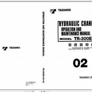 Tadano Hydraulic Rough Terrain Crane TR 300E 1 560002 Operation Manual 20 1