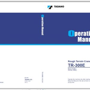 Tadano Hydraulic Rough Terrain Crane TR 300E 1 560023 Operation Manual 20 1