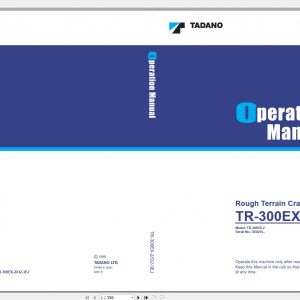 Tadano Hydraulic Rough Terrain Crane TR 300EX 2 560216 Operation Manual 1