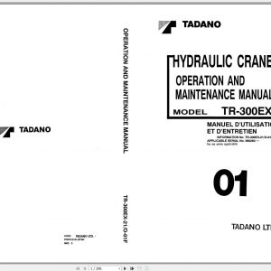 Tadano Hydraulic Rough Terrain Crane TR 300EX 2 560263 Operation Manual 1