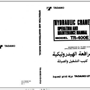 Tadano Hydraulic Rough Terrain Crane TR 400E 1 540002 Operation Manual 20 1 1