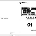Tadano Hydraulic Rough Terrain Crane TR 400E 1 540002 Operation Manual 20 1