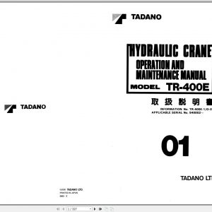 Tadano Hydraulic Rough Terrain Crane TR 400E 1 540002 Operation Manual 20 1