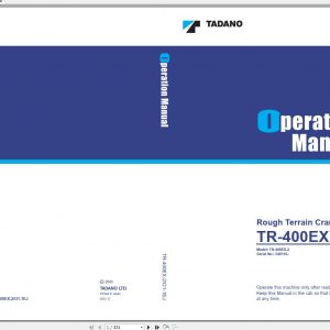 Tadano Hydraulic Rough Terrain Crane TR 400E 2 540116 Operation Manual 20 1