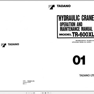 Tadano Hydraulic Rough Terrain Crane TR 500E 2 545163 Operation Manual 2000 1