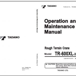 Tadano Hydraulic Rough Terrain Crane TR 600EXL 3 545206 545287 Oper 1