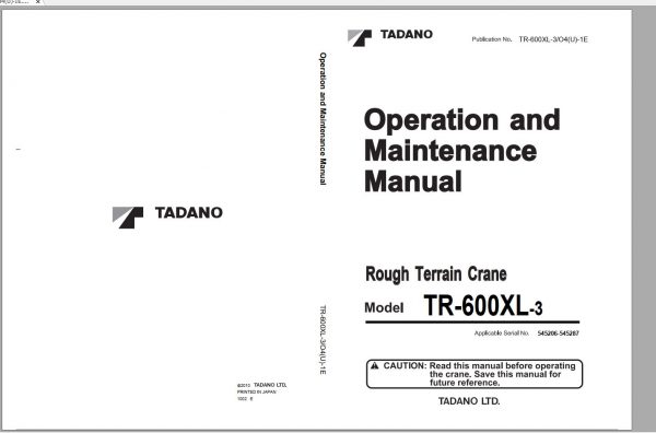 Tadano Hydraulic Rough Terrain Crane TR 600EXL 3 545206 545287 Oper 1