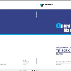 Tadano Hydraulic Rough Terrain Crane TR 80EX 1 FA0719 Operation Manual 19 1