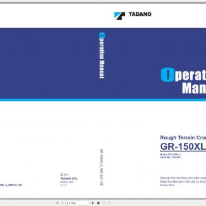 Tadano Rough Terrain Crane GR 150XL 2 FD3345 Operation Ma 1