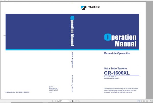Tadano Rough Terrain Crane GR 1600XL 2 FE5027 Operation 1