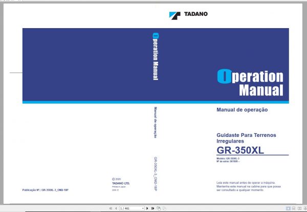 Tadano Rough Terrain Crane GR 350XL 3 561909 Operation Ma 1