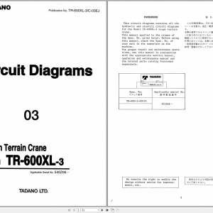 Tadano Rough Terrain Crane TR 600XL 3 S.N 545206 Service Manual 3