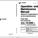 Tadano Truck Crane TG 500E 3 436858 Operation Manual 2002 EN FR 1