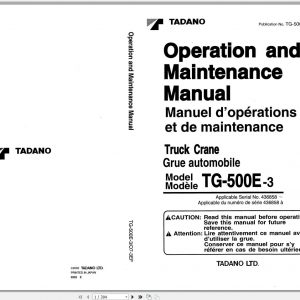 Tadano Truck Crane TG 500E 3 436858 Operation Manual 2002 EN FR 1