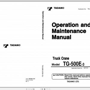 Tadano Truck Crane TG 500E 3 437161 Operation Manual 2000 EN JP 1